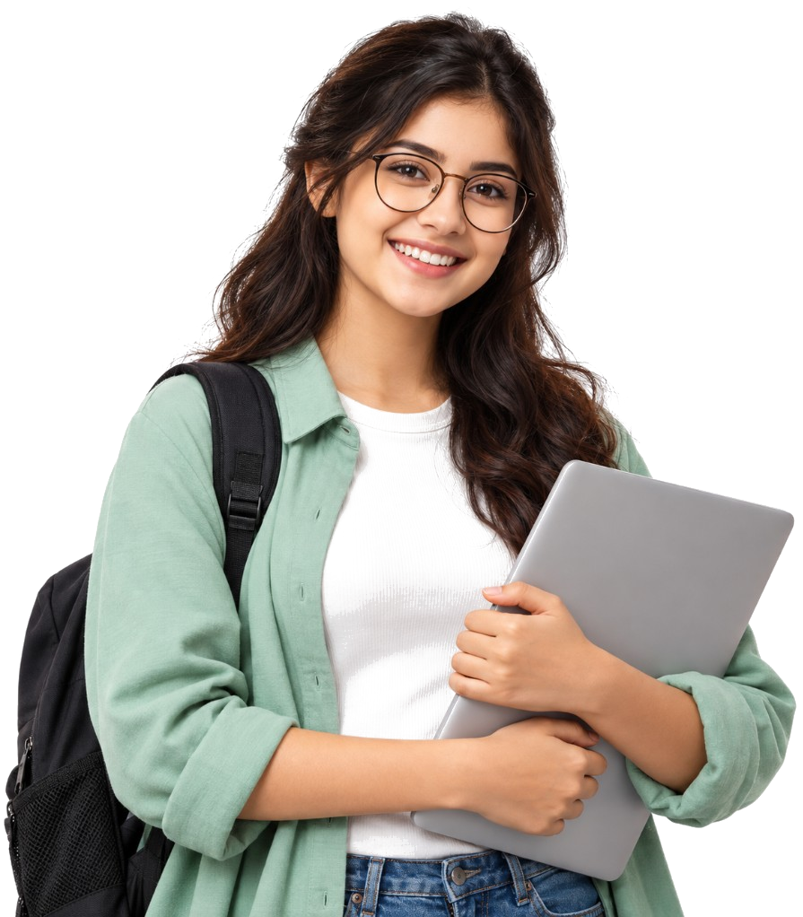 Student with a laptop